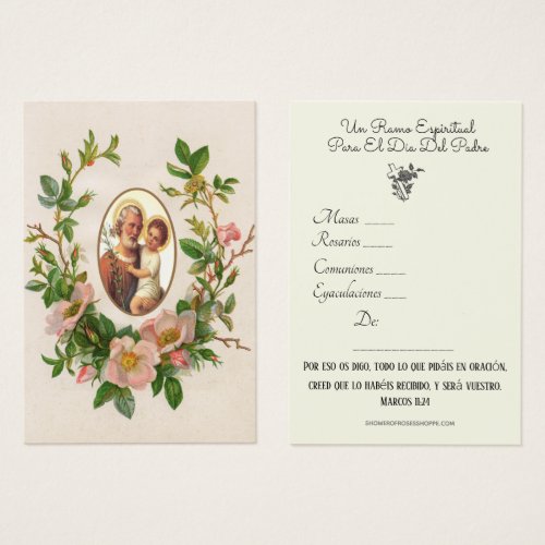 St Joseph Spiritual Bouquet Spanish Holy Card