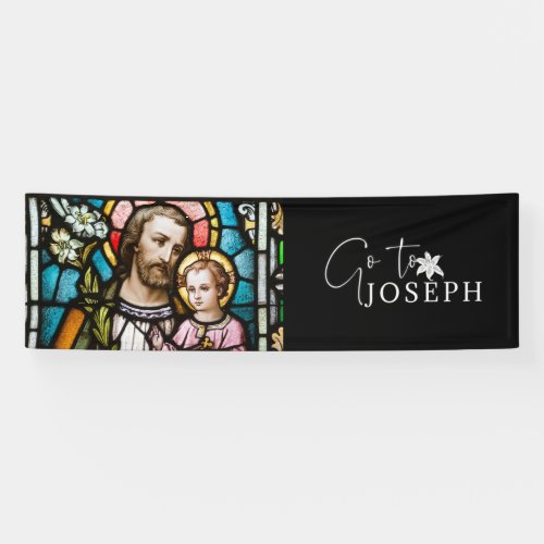 St Joseph Stained Glass Religious Jesus Banner