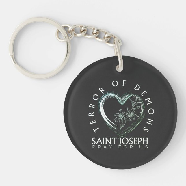 St Joseph Terror of Demons Keychain (Front)