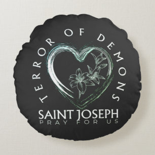 St Joseph Terror of Demons Round Pillow