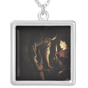 St. Joseph, the Carpenter, c.1640 Silver Plated Necklace