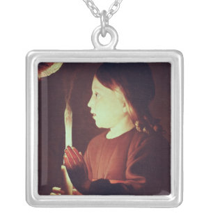 St. Joseph the Carpenter, detail of Infant Silver Plated Necklace