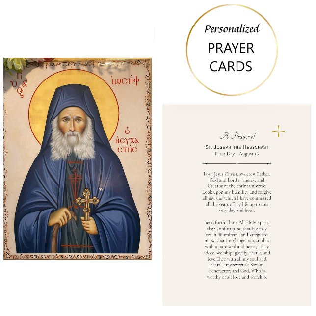 St. Joseph the Hesychast Orthodox Prayer Card      (Creator Uploaded)