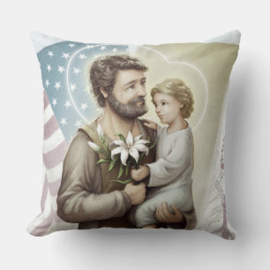 St. Joseph the Protector Throw Pillow