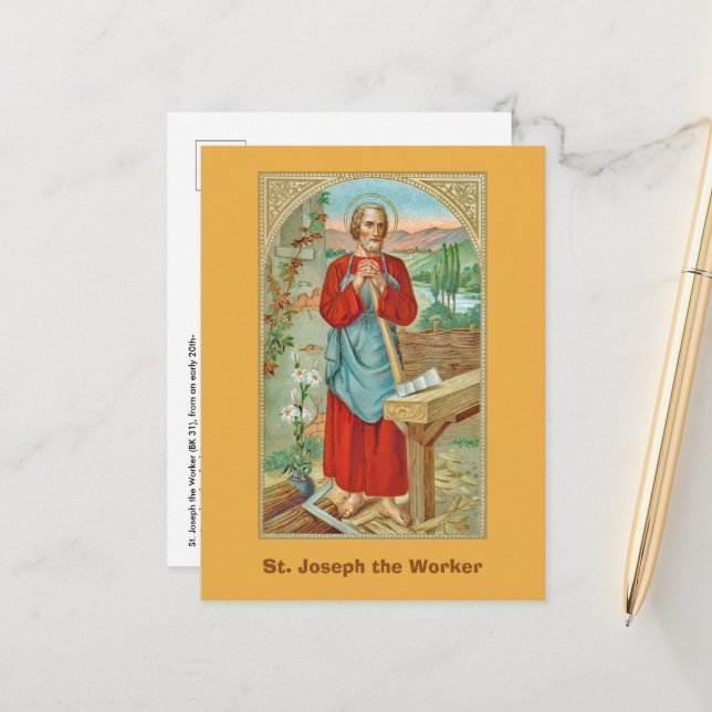 St. Joseph the Worker (BK 31) Postcard (Front/Back In Situ)