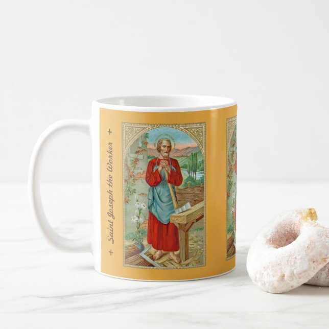 St Joseph the Worker (BK 31, Style 2) Coffee Mug 3 (With Donut)