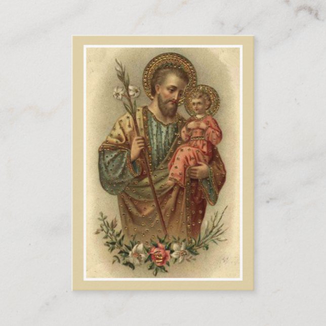 St. Joseph Wedding Favor Prayer Card Religious  (Front)