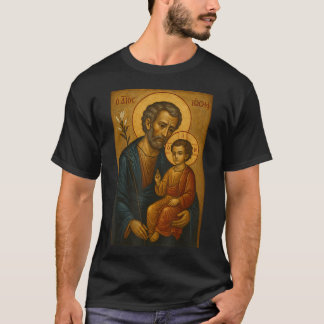 St Joseph With Baby Jesus Orthodox T-Shirt