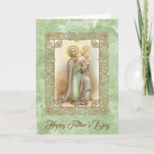 St Joseph with Baby Jesus Watercolor Card