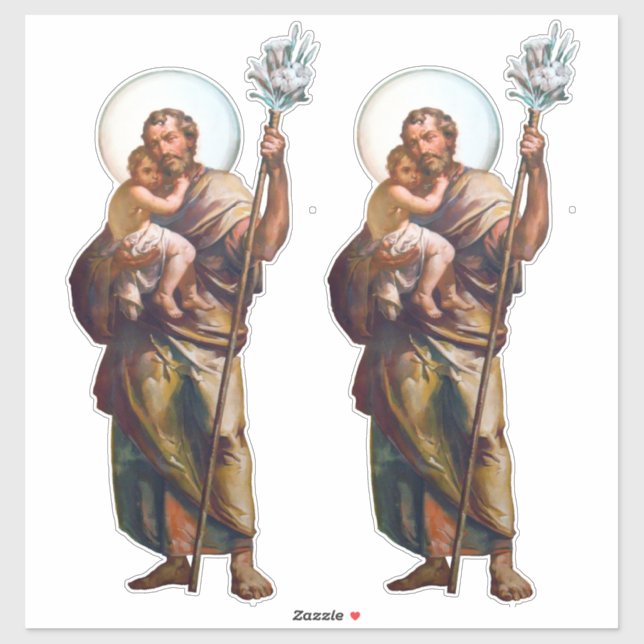 St. Joseph with the child Jesus Sticker (Sheet)