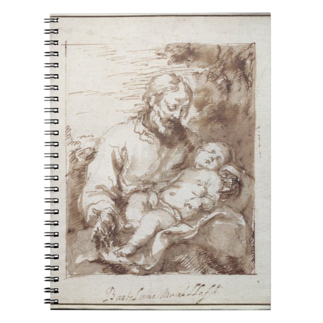 St. Joseph with the Sleeping Christ Child (pen & b Notebook (Front)