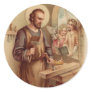 St. Joseph Work Catholic Saint Religious Vintage  Classic Round Sticker