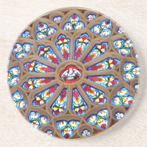 St Josephs Cathedral _ Stained Glass Window Sandstone Coaster
