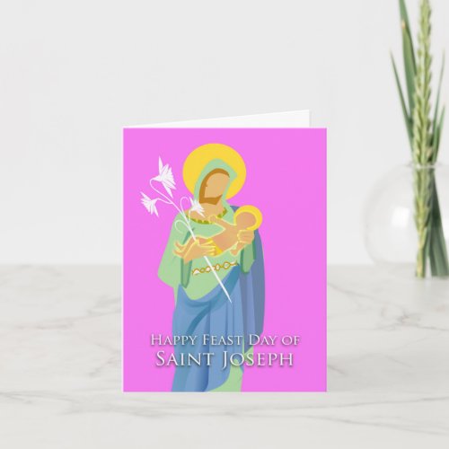 St Josephs Day Abstract Design in Pastels Card