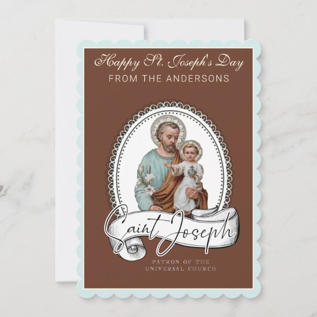 St. Joseph's Day Prayer with Jesus  Card (Front)