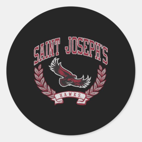 St JosephS Hawks Victory Gray Classic Round Sticker
