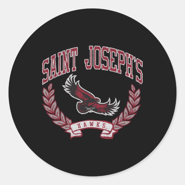 St Joseph'S Hawks Victory Gray Classic Round Sticker (Front)