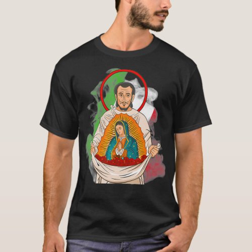St Juan Diego y Virgen de Guadalupe  T_Shirt