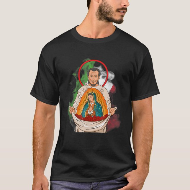 St Juan Diego y Virgen de Guadalupe T-Shirt (Front)