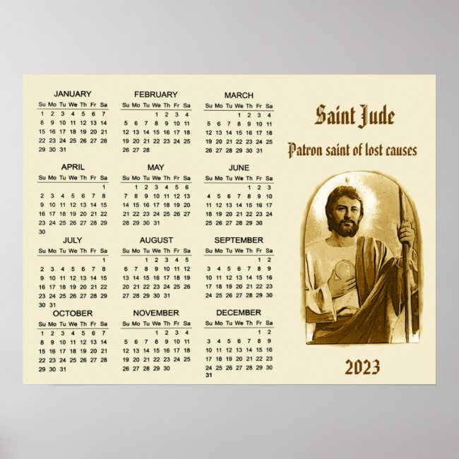 St. Jude 2023 Catholic Calendar Poster