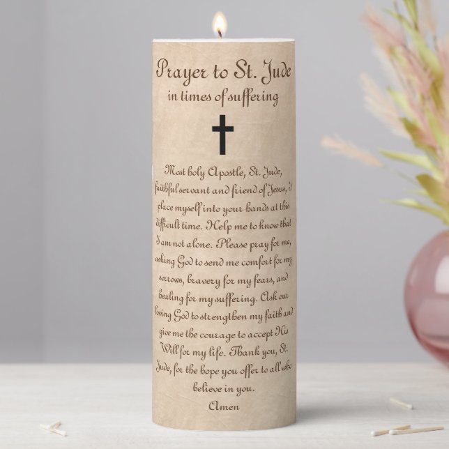 St. Jude Candle with Prayer for Strength (In Situ)