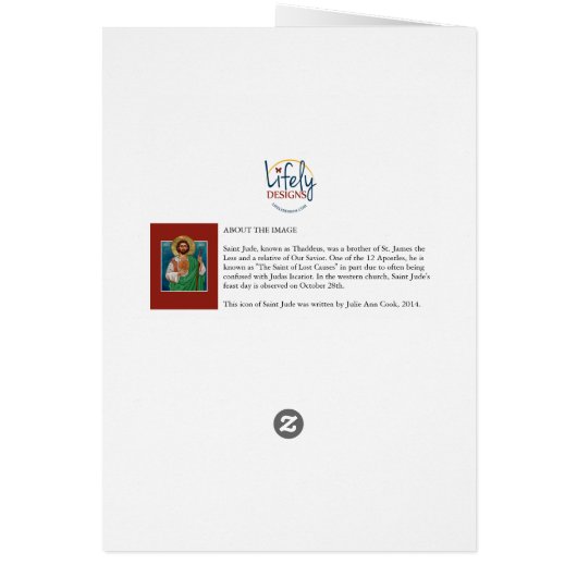 St Jude Thaddeus Icon | Lost Causes | Blank Card (Back)