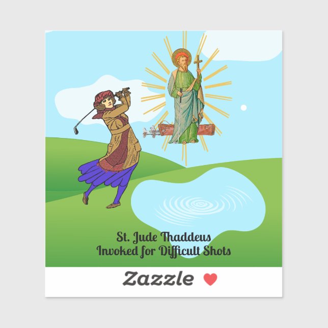 St. Jude Thaddeus & Intrepid Female Golfer Sticker (Sheet)
