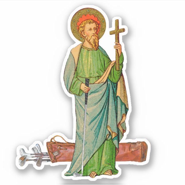 St Jude Thaddeus, Invoked for Difficult Golf Shots Sticker (Front)