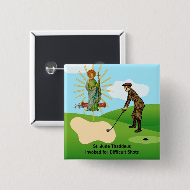 St. Jude Thaddeus & Panic-stricken Duffer Button (Front & Back)