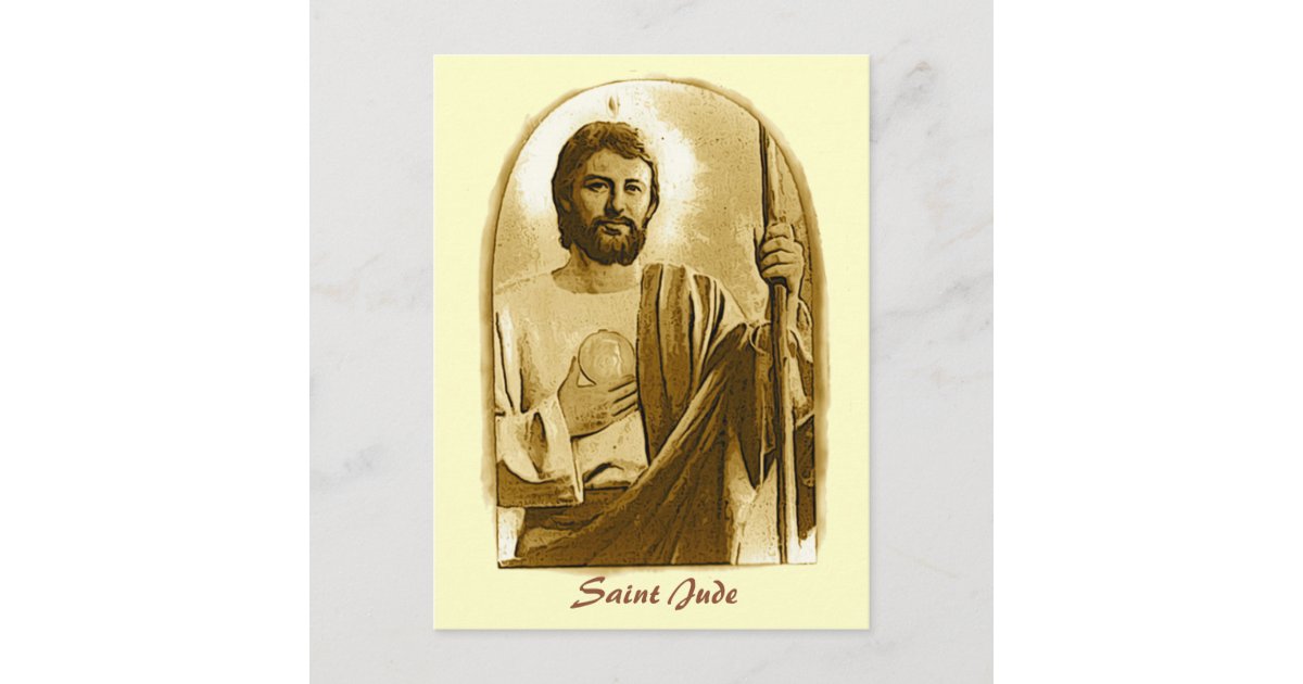St. Jude with 2024 Calendar on Back Postcard Zazzle