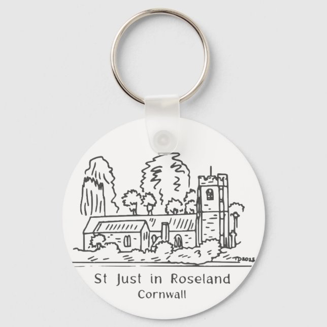 St Just in Roseland church keyring (Front)