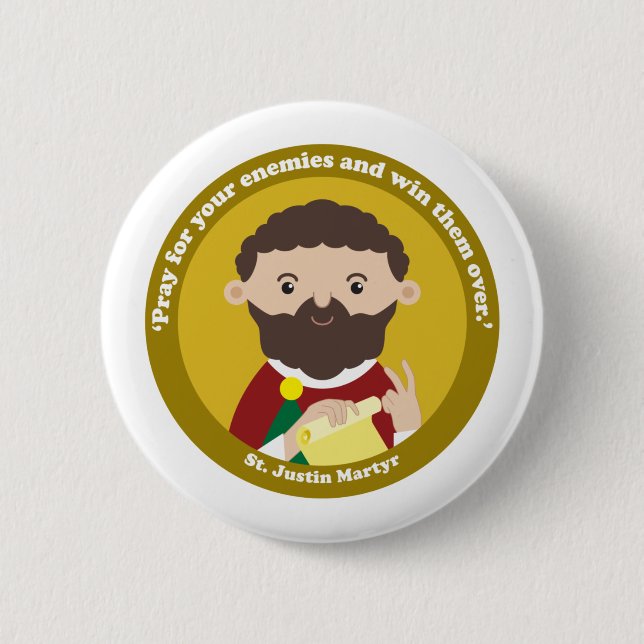 St. Justin Martyr Button (Front)