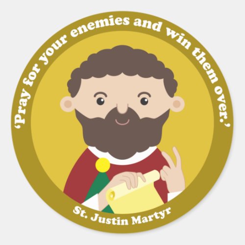St Justin Martyr Classic Round Sticker