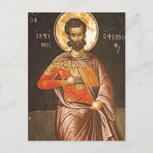 St Justin the Martyr Orthodox Christian Icon Postcard
