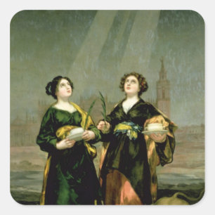 St. Justina and St. Rufina, 1817 Square Sticker
