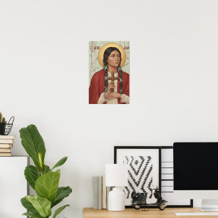 St. Kateri Tekakwitha Catholic Saint Lily Mohawks Poster