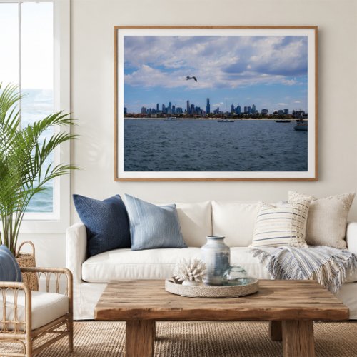 St Kilda Melbourne Cityscape Ocean View Poster