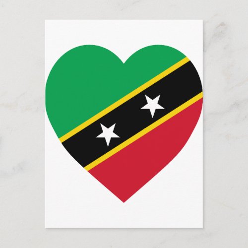 St Kitts and Nevis Flag Heart Postcard