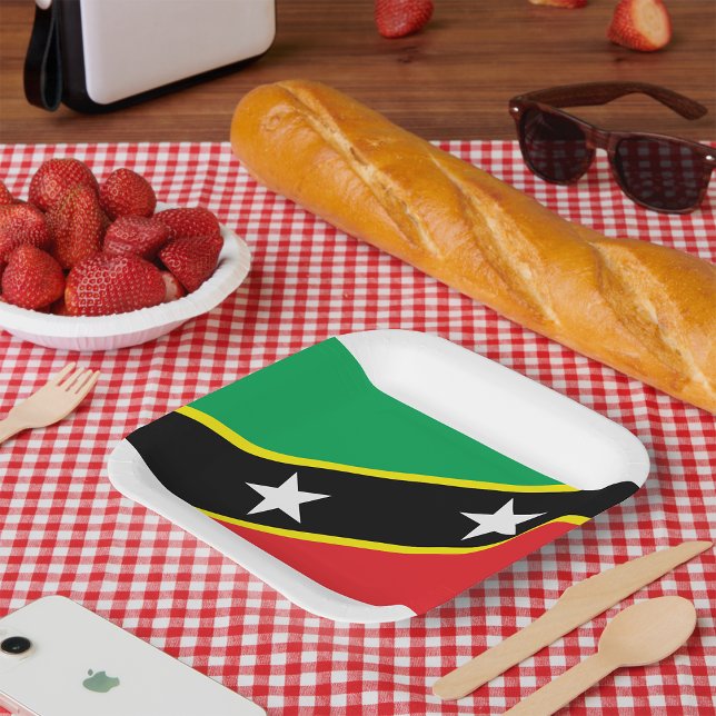 St Kitts And Nevis Flag Paper Plates (Creator Uploaded)