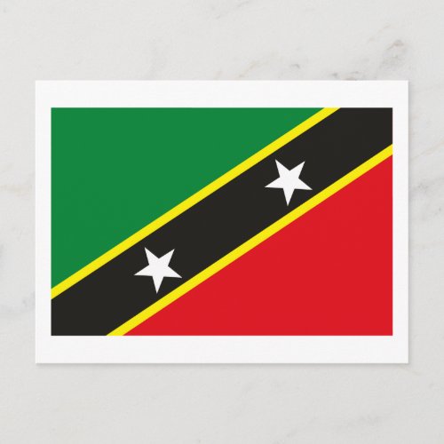 St Kitts and Nevis Flag Postcard