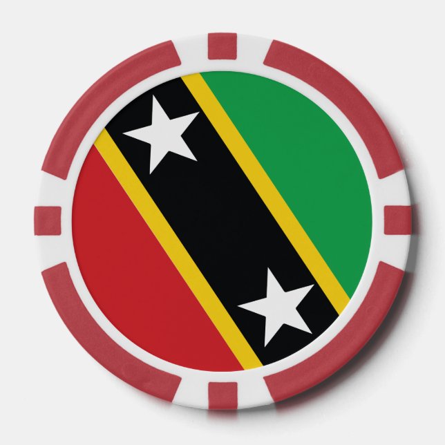 St Kitts and Nevis National Flag Poker Chips (Front)
