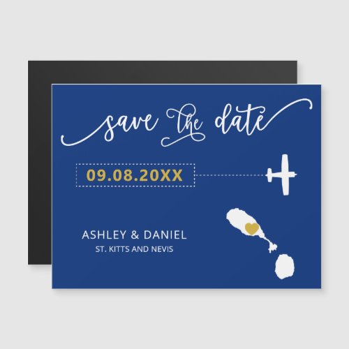 St Kitts and Nevis Wedding Save the Date Card Magnetic Invitation
