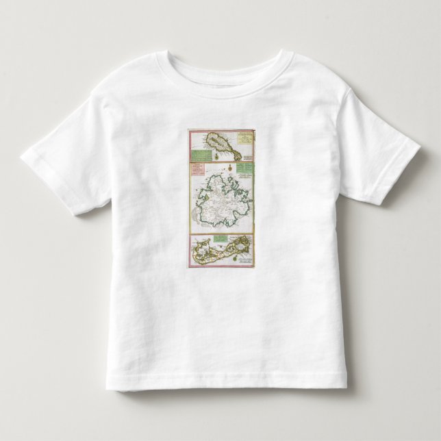 St. Kitts, Antigua and Bermuda, detail from a map Toddler T-shirt (Front)