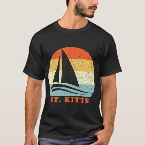 St Kitts Caribbean Sailboat Vintage Retro Vacatio T_Shirt