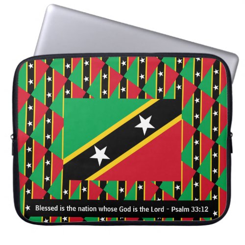 ST KITTS  NEVIS Blessed Nation Psalm 3312 Laptop Laptop Sleeve