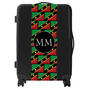 ST KITTS NEVIS Flag   Kittitian Map   Monogram Luggage