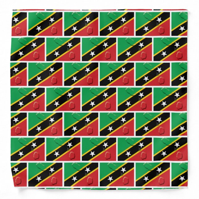 ST KITTS NEVIS Flag Map Bandana (Front)