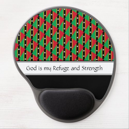 ST KITTS NEVIS God Refuge Strength Christian Gel Mouse Pad