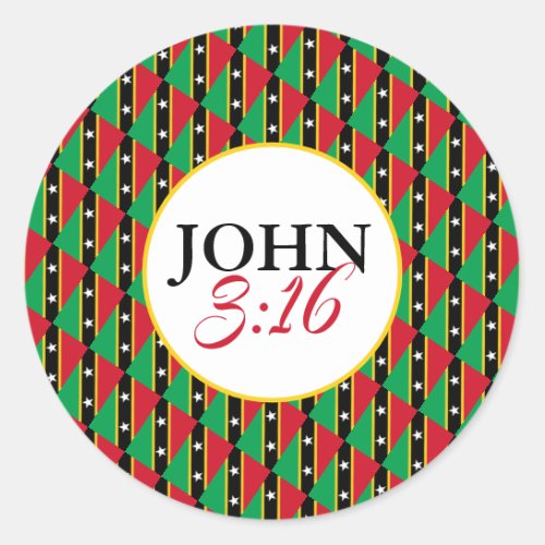 ST KITTS NEVIS God So Loved The World John 316 Classic Round Sticker