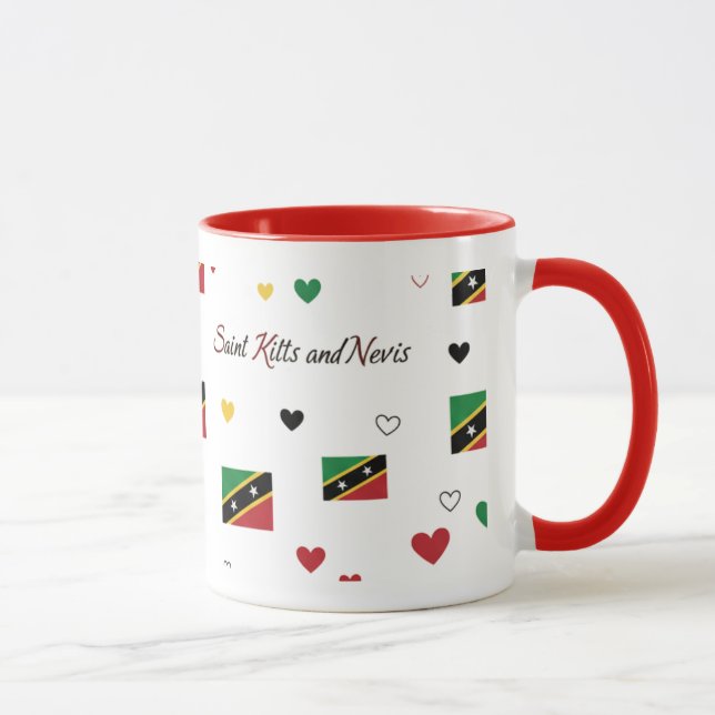 St Kitts Roots Pattern Mug | Caribbean Flag (Right)